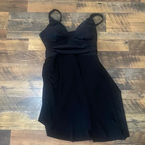 Magicsuit Asymmetrical Black Dress Swimsuit - Picture 1 of 6